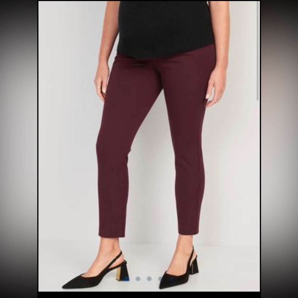 Old Navy Maternity Full Panel Pixie Ankle Pants - Raisin Arizona